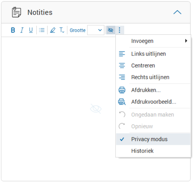 Privacy modus onder Meer